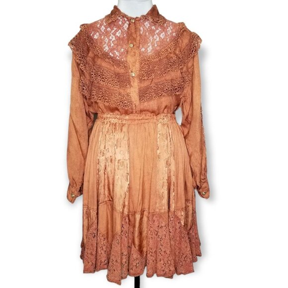 VTG Cache S Set Patchwork Lace Prairie Cottage Western Boho Cowgirl Festival - Picture 1 of 13